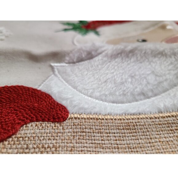 Christmas Throw Pillow Cover Embroidered Decorative Case Holiday Santa Decor 20" - Picture 6 of 9